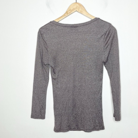 Michael Stars T Shirt Plum Womens One Size 3/4 Sleeve Scoop Neck Tee Minimalist - Picture 6 of 6